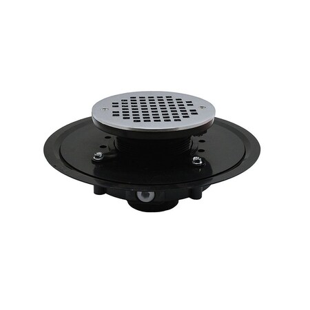Jones Stephens 2in. Heavy Duty ABS Drain Base with 3-1/2in. Plastic Spud and 6in. Chrome Plated Strainer D51040
